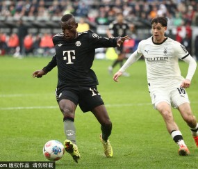 德甲-17岁卡尔连场破门韩国归化染红 拜仁3-0十人门兴